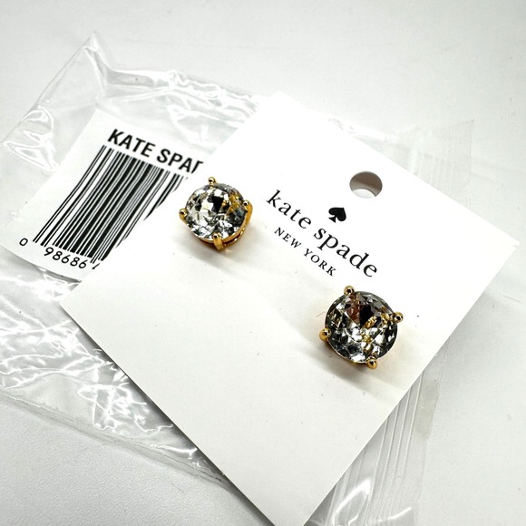 kate spade new york Jewelry - Kate Spade New York Gumdrop Stud Earrings Clear Gold